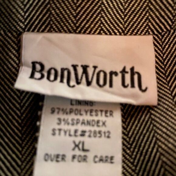 BonWorth Gray, Black Tweeded 3 button blazer with pockets, size XL - Picture 3 of 3